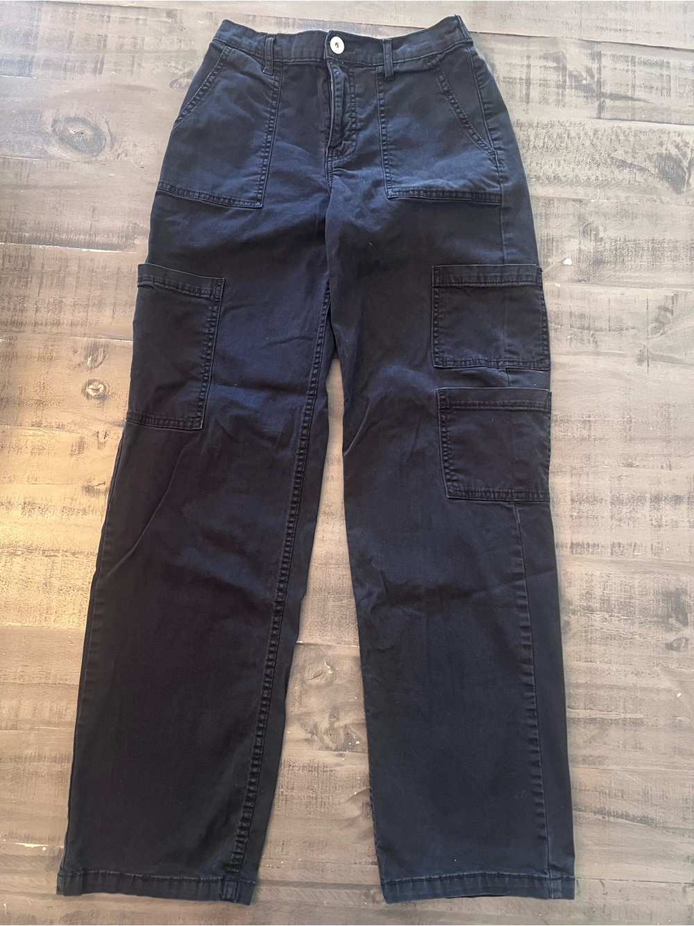 No Boundaries Black Straight-Leg Cargo Pants